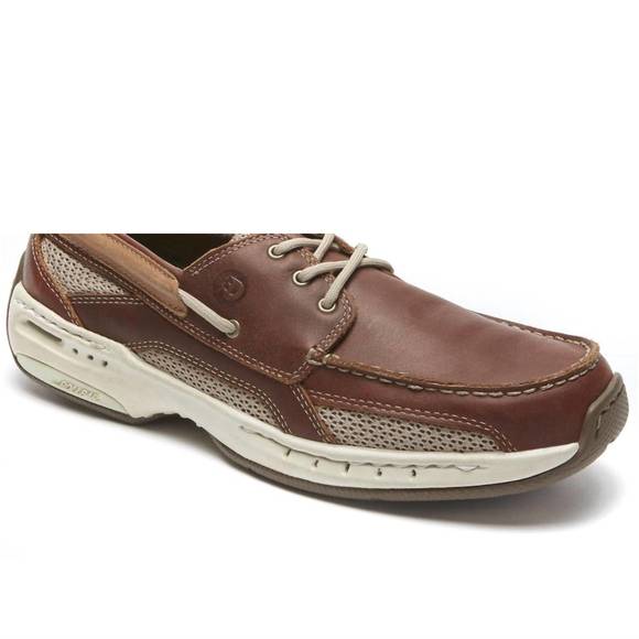 NEW ROCKPORT men\'s captain boat shoe in brown